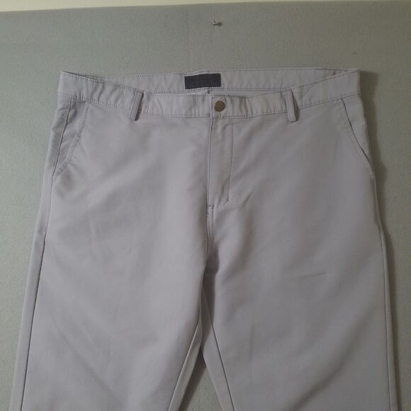 Nomad Slim Fit Stretch Khaki Pants Men 38x32 Light Gray Chino Casual Lightweight - Picture 2 of 11